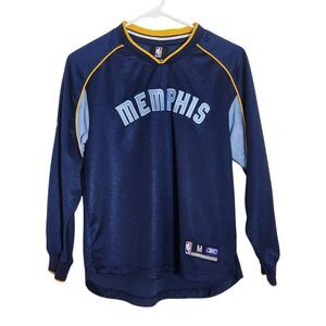 Reebok Memphis Grizzlies Blue Long Sleeve Shirt Size Medium 10-12